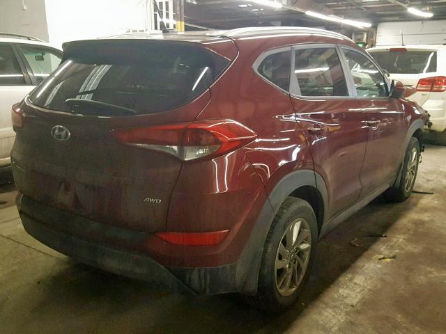 KM8J3CA40GU236757 - 2016 HYUNDAI TUCSON LIM MAROON photo 4