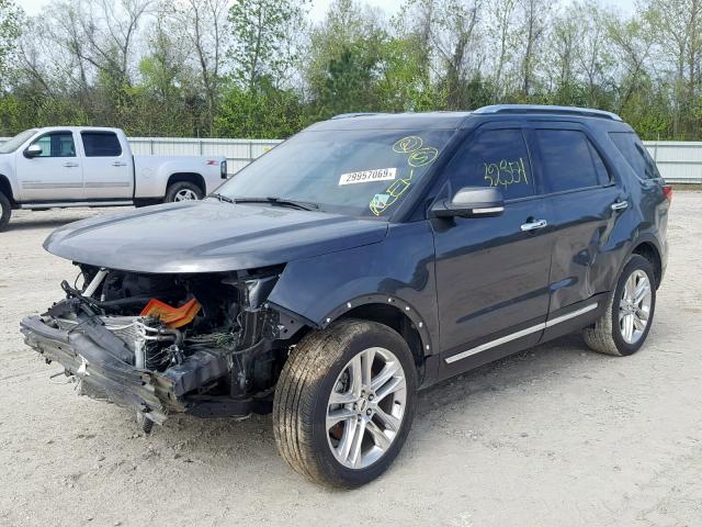 1FM5K7F80HGD62382 - 2017 FORD EXPLORER L GRAY photo 2