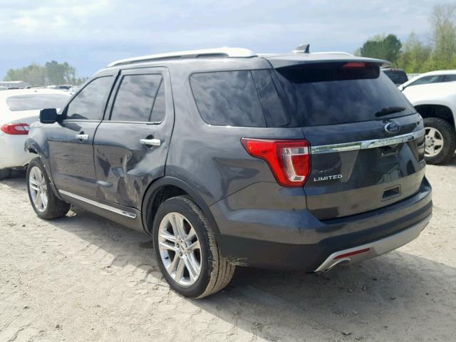 1FM5K7F80HGD62382 - 2017 FORD EXPLORER L GRAY photo 3