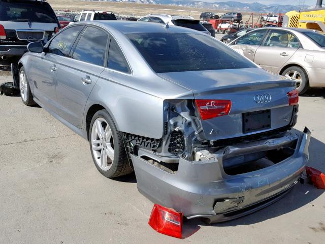 WAUHGAFC9CN172313 - 2012 AUDI A6 PRESTIG GRAY photo 3