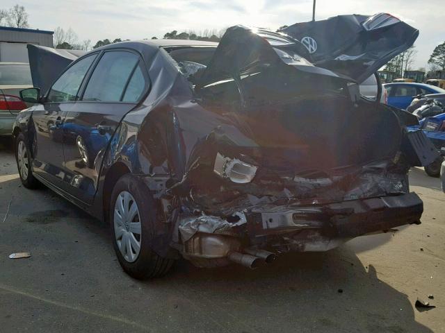 3VW2K7AJ0FM347365 - 2015 VOLKSWAGEN JETTA BASE BLACK photo 3