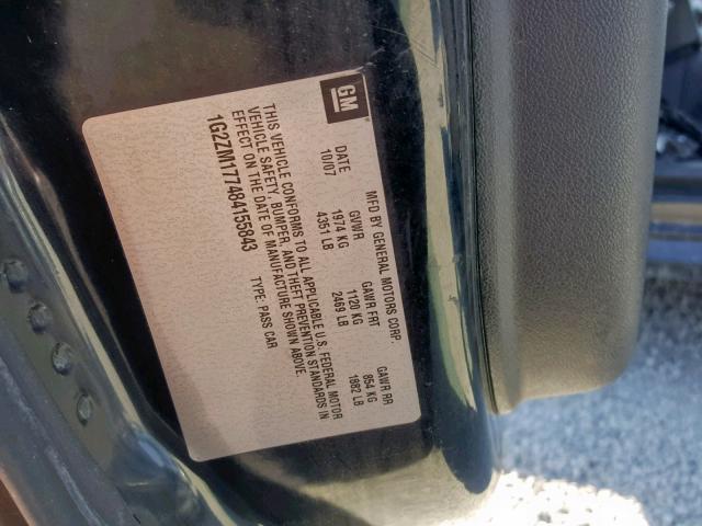 1G2ZM177484155843 - 2008 PONTIAC G6 GXP BLACK photo 10