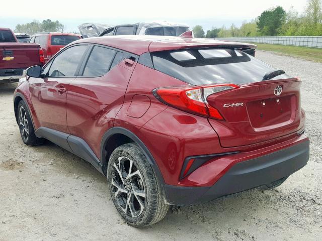 NMTKHMBX6JR046951 - 2018 TOYOTA C-HR XLE BURGUNDY photo 3