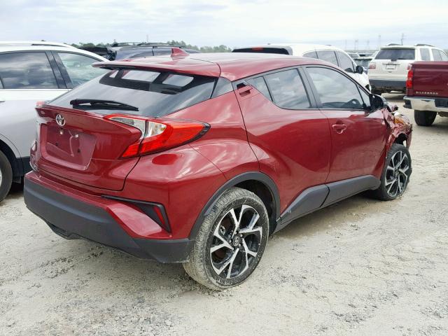 NMTKHMBX6JR046951 - 2018 TOYOTA C-HR XLE BURGUNDY photo 4