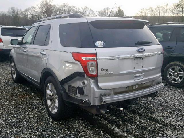 1FMHK7F85BGA48621 - 2011 FORD EXPLORER L SILVER photo 3