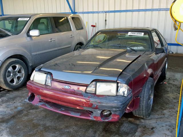 1FABP42E5KF191876 - 1989 FORD MUSTANG GT RED photo 2