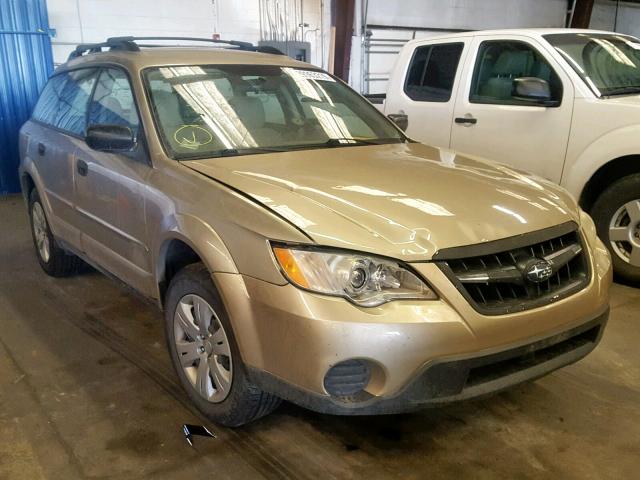 4S4BP60C887301177 - 2008 SUBARU OUTBACK GOLD photo 1