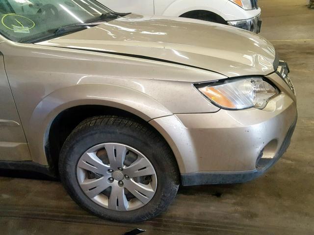 4S4BP60C887301177 - 2008 SUBARU OUTBACK GOLD photo 9