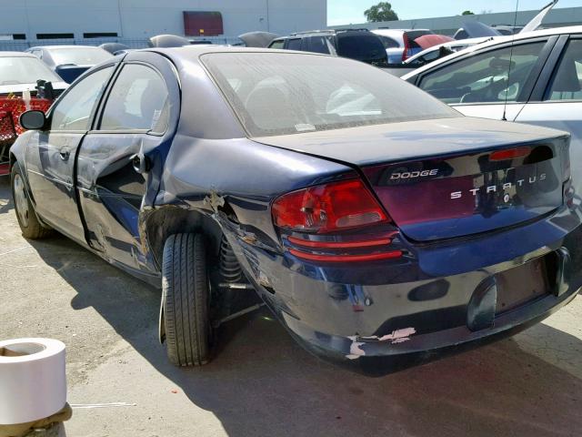 1B3EL36X34N190809 - 2004 DODGE STRATUS SE BLACK photo 3