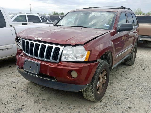 1J8HS58P37C506872 - 2007 JEEP GRAND CHER RED photo 2