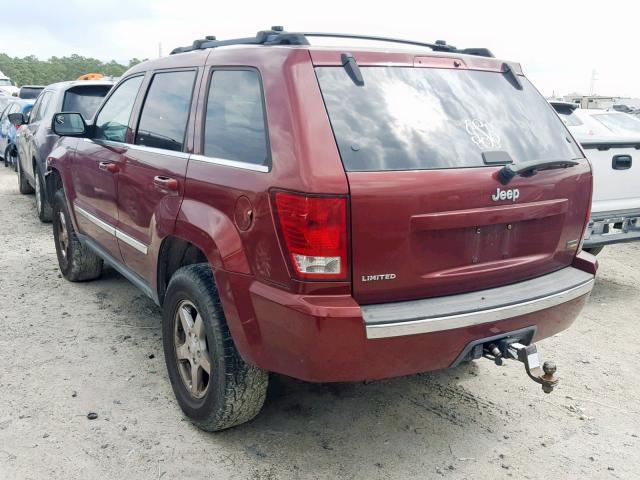 1J8HS58P37C506872 - 2007 JEEP GRAND CHER RED photo 3