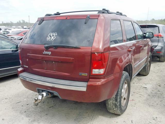 1J8HS58P37C506872 - 2007 JEEP GRAND CHER RED photo 4