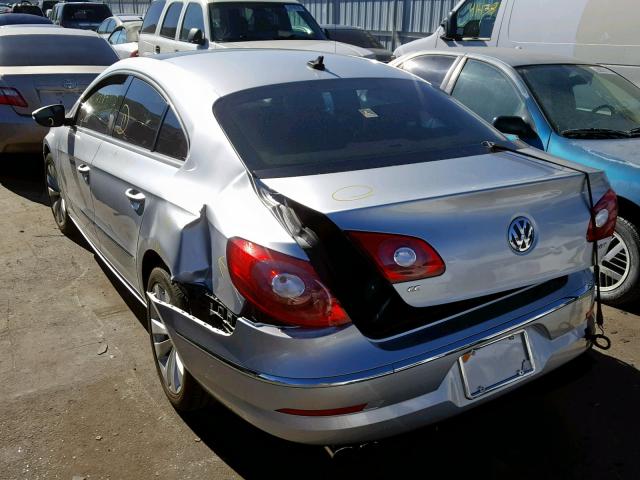 WVWHN7AN4BE702304 - 2011 VOLKSWAGEN CC LUXURY SILVER photo 3