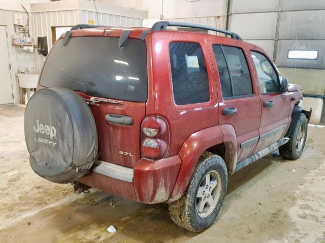 1J4GL38KX5W649705 - 2005 JEEP LIBERTY RE RED photo 4