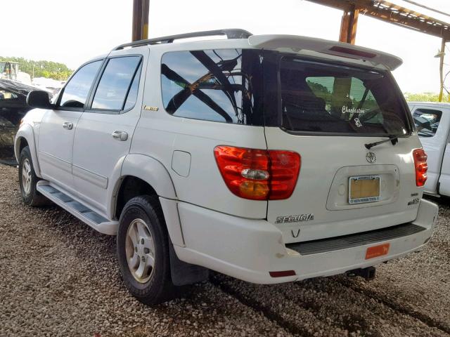 5TDZT38A12S113615 - 2002 TOYOTA SEQUOIA LI WHITE photo 3