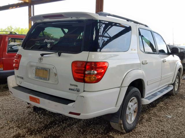 5TDZT38A12S113615 - 2002 TOYOTA SEQUOIA LI WHITE photo 4