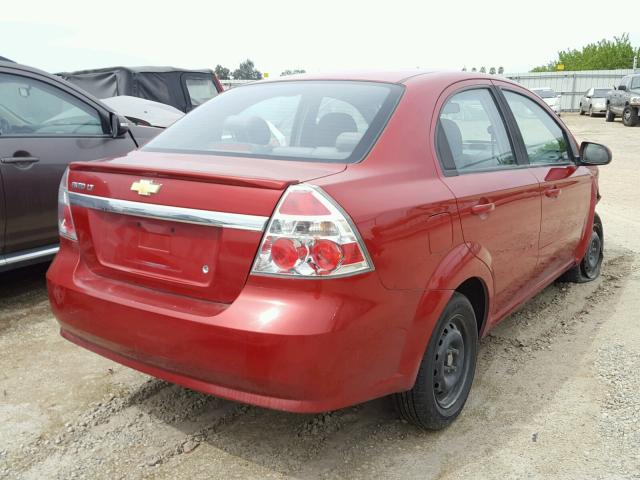 KL1TD5DE3AB066804 - 2010 CHEVROLET AVEO LS BURGUNDY photo 4