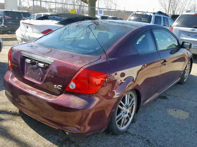 JTKDE167550044587 - 2005 TOYOTA SCION TC მუქწითელი ფოტო 4