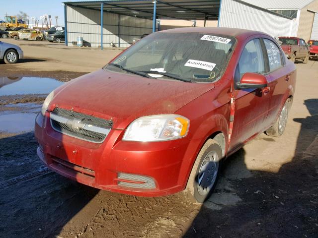 KL1TD5DE6AB122797 - 2010 CHEVROLET AVEO LS RED photo 2