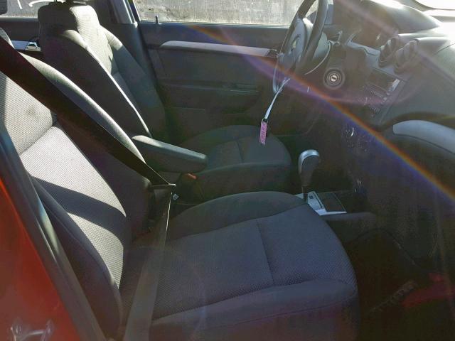 KL1TD5DE6AB122797 - 2010 CHEVROLET AVEO LS RED photo 5