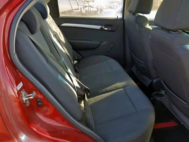KL1TD5DE6AB122797 - 2010 CHEVROLET AVEO LS RED photo 6