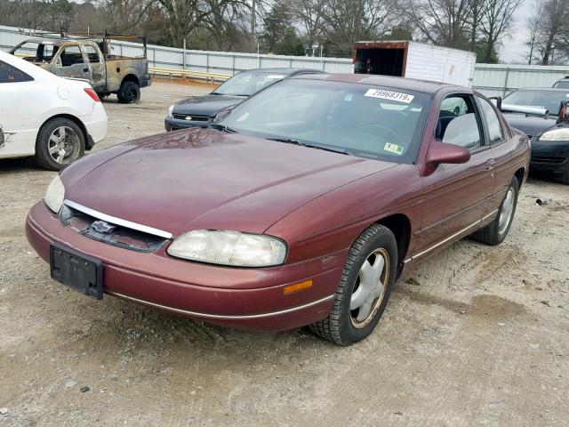 2G1WW12M9W9285335 - 1998 CHEVROLET MONTE CARL BURGUNDY photo 2