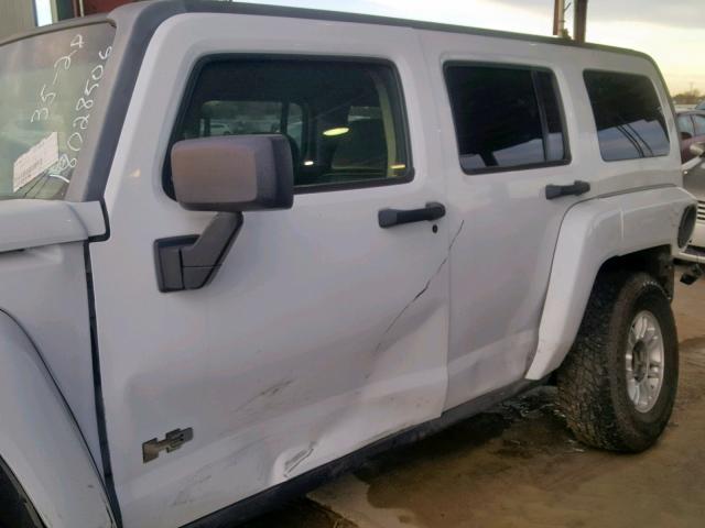 5GTEN13E088134095 - 2008 HUMMER H3 WHITE photo 9