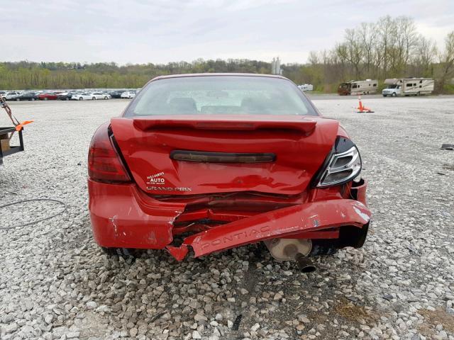 2G2WP552081109060 - 2008 PONTIAC GRAND PRIX RED photo 9