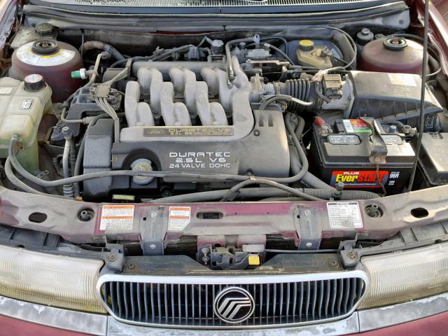 1MELM65L1VK612970 - 1997 MERCURY MYSTIQUE B MAROON photo 7