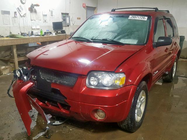 1FMCU96H66KB68110 - 2006 FORD ESCAPE HEV RED photo 2