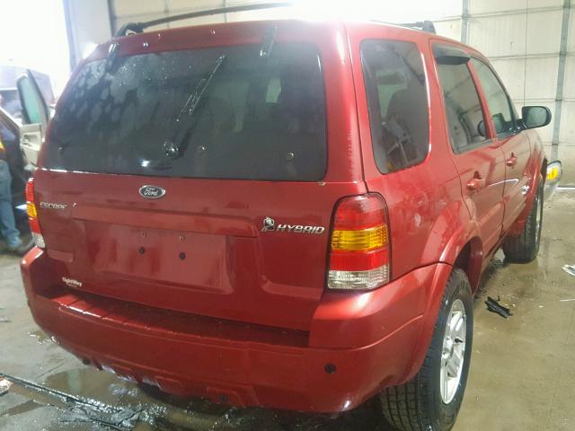 1FMCU96H66KB68110 - 2006 FORD ESCAPE HEV RED photo 4