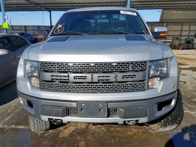 1FTFW1R66CFB01809 - 2012 FORD F150 SVT R SILVER photo 10