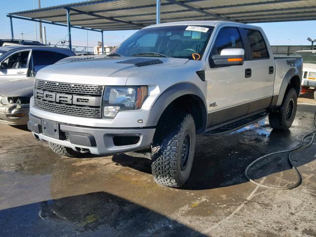 1FTFW1R66CFB01809 - 2012 FORD F150 SVT R SILVER photo 2
