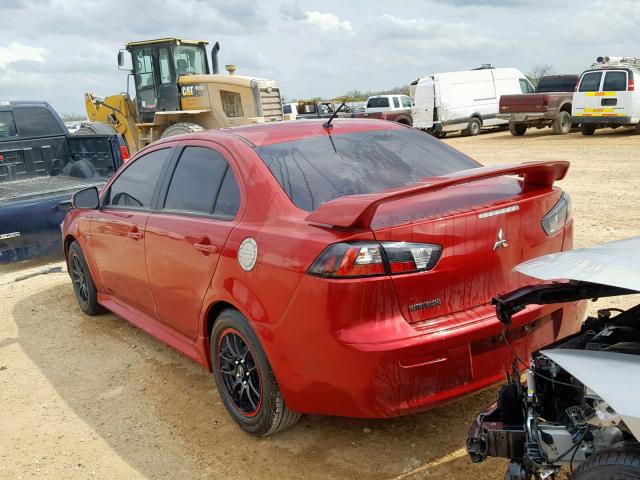 JA32U2FUXFU007671 - 2015 MITSUBISHI LANCER ES RED photo 3