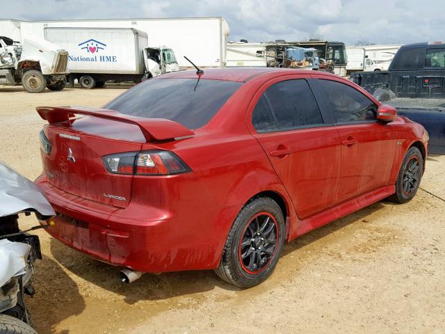 JA32U2FUXFU007671 - 2015 MITSUBISHI LANCER ES RED photo 4