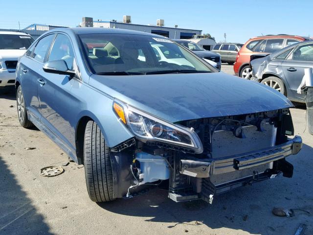 5NPE34AF0HH471135 - 2017 HYUNDAI SONATA SPO BLUE photo 1