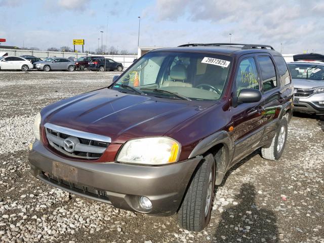 4F2YU09192KM46173 - 2002 MAZDA TRIBUTE LX MAROON photo 2