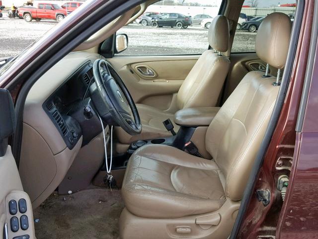 4F2YU09192KM46173 - 2002 MAZDA TRIBUTE LX MAROON photo 5