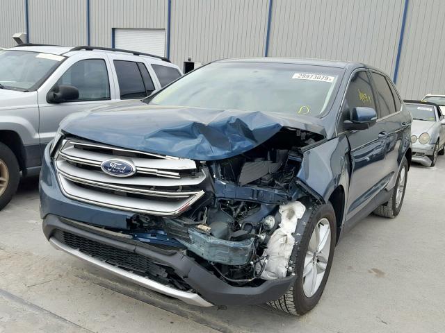 2FMPK3J89GBC04508 - 2016 FORD EDGE SEL BLUE photo 2