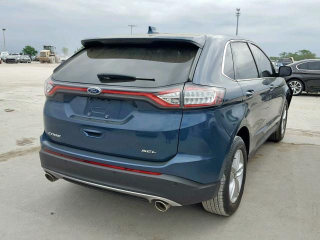 2FMPK3J89GBC04508 - 2016 FORD EDGE SEL BLUE photo 4