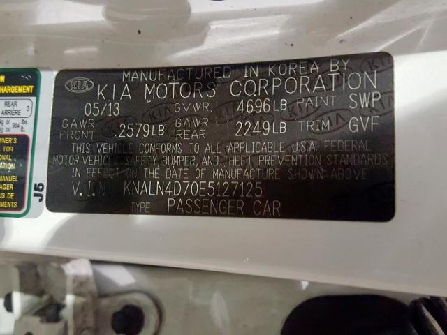 KNALN4D70E5127125 - 2014 KIA CADENZA PREMIUM  photo 10