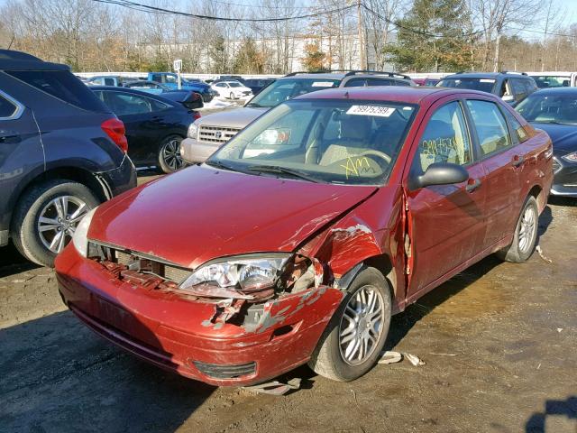 1FAFP34N25W113746 - 2005 FORD FOCUS ZX4 RED photo 2