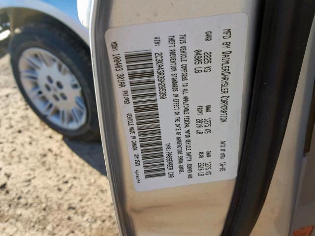 2C3KA43R36H285390 - 2006 CHRYSLER 300 SILVER photo 10