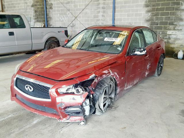 JN1BV7AP3EM681448 - 2014 INFINITI Q50 BASE RED photo 2