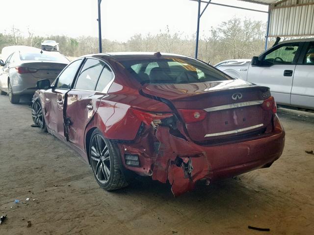 JN1BV7AP3EM681448 - 2014 INFINITI Q50 BASE RED photo 3