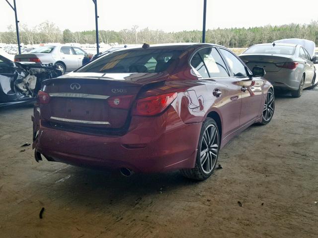 JN1BV7AP3EM681448 - 2014 INFINITI Q50 BASE RED photo 4