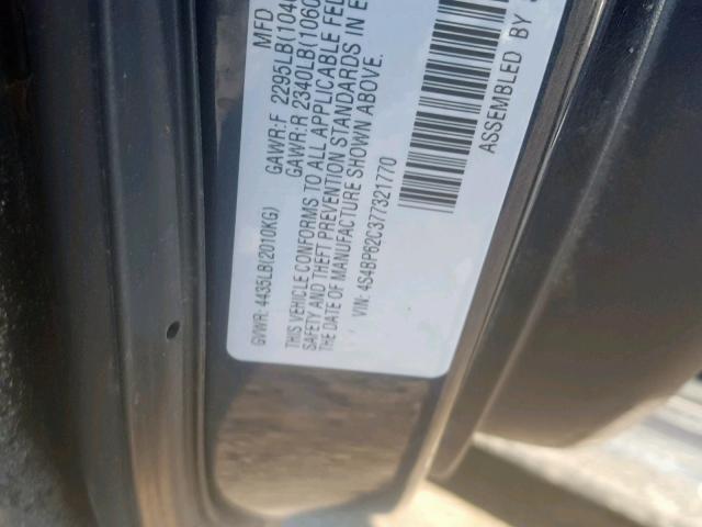 4S4BP62C377321770 - 2007 SUBARU OUTBACK OU GRAY photo 10