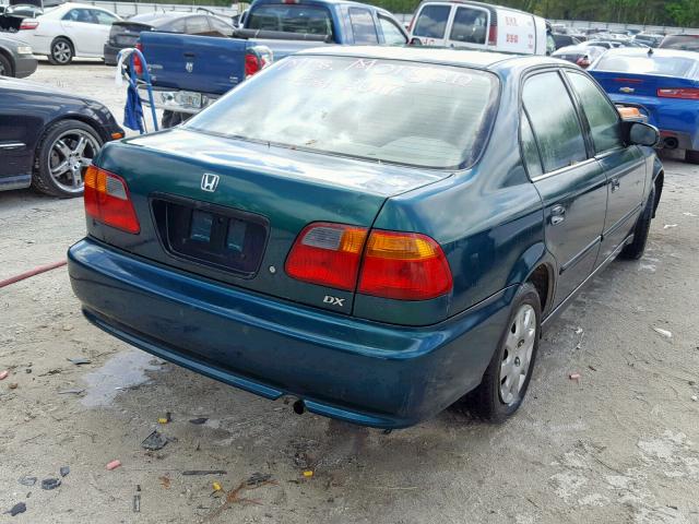 2HGEJ6621XH548840 - 1999 HONDA CIVIC DX GREEN photo 4