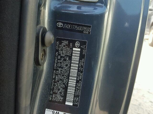 JTKDE177560078500 - 2006 TOYOTA SCION TC შავი ფოტო 10