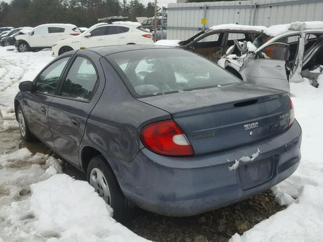 1B3ES46C91D170717 - 2001 DODGE NEON SE BLUE photo 3